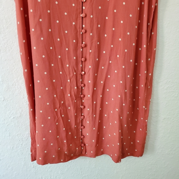 Madewell M Polka Dot Heather Button Front Dress - Picture 4 of 10
